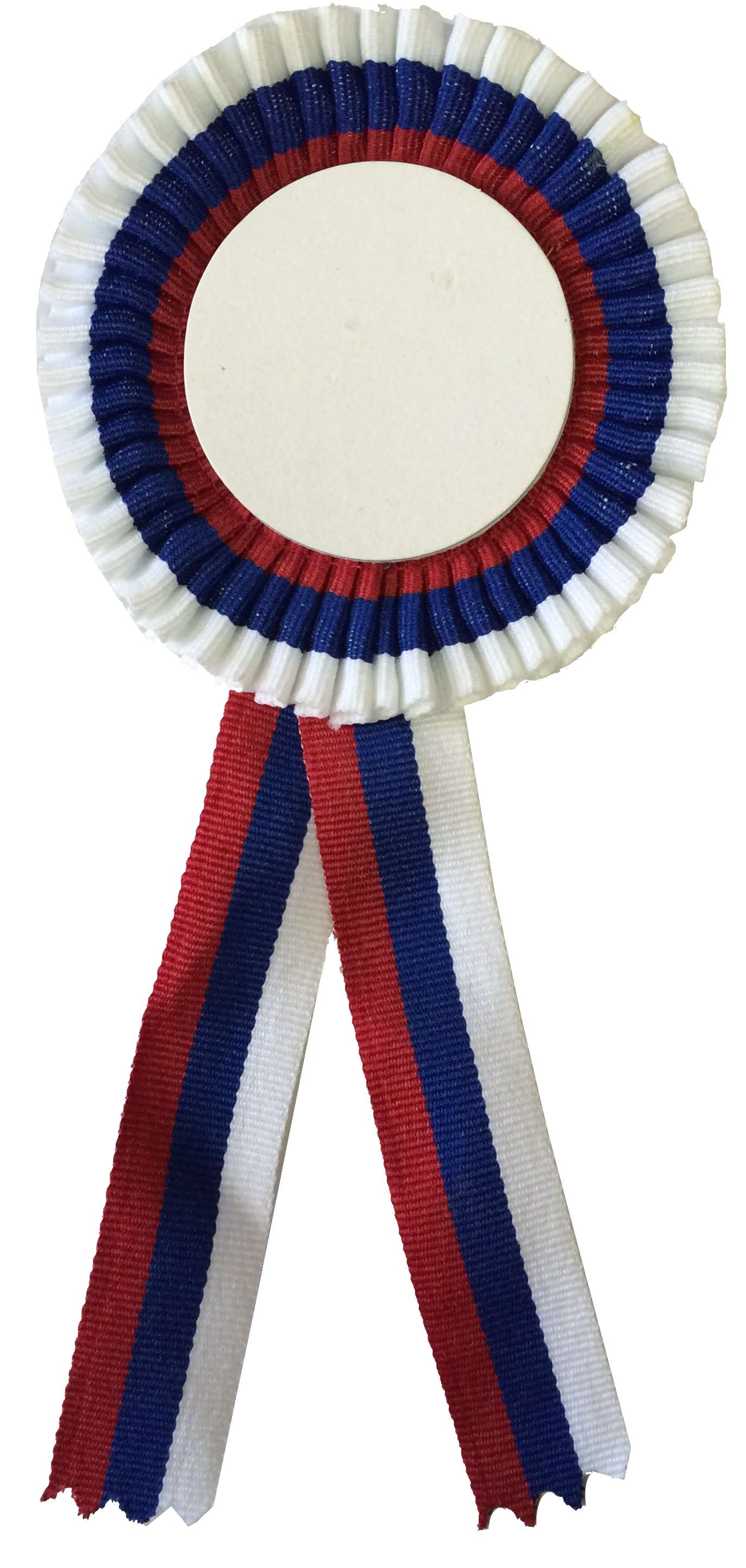 KOK_L_50-W/BL/R - Kokarda pr. 11cm dĺžka 24cm - zo stuhy 30mm (na emblém-50mm)