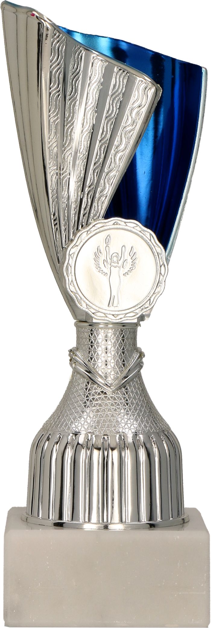 9222B - Pohár strieborno-modrý  H-18 cm