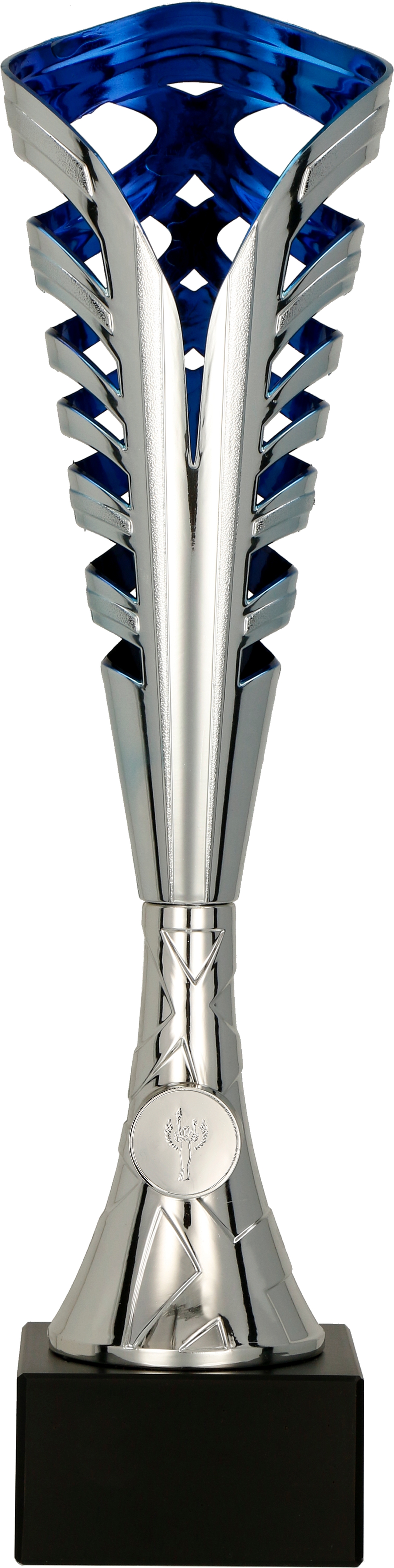 9233B - Pohár strieborno-modrý H-38 cm