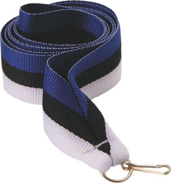 V8-BL/BK/W - Stužka (š.10mm) modro-čierno-biela