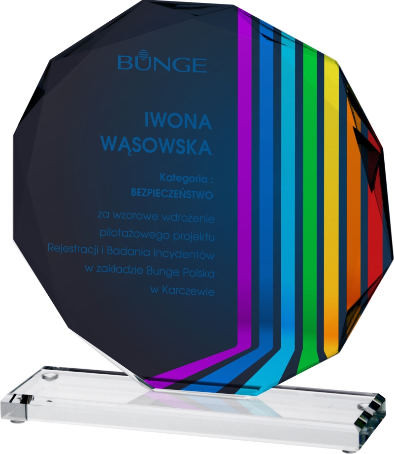 80611 - Sklenená trofej viachran pr.15cm