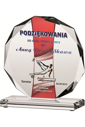 80611 - Sklenená trofej viachran pr.15cm