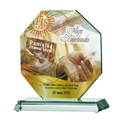 G020 - Sklenená trofej + obal H-19cm