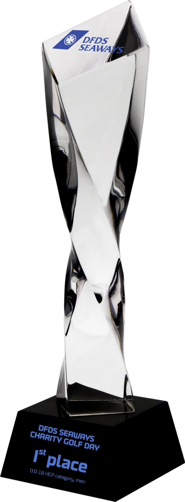 C060 - Sklenená trofej + obal H-27 cm