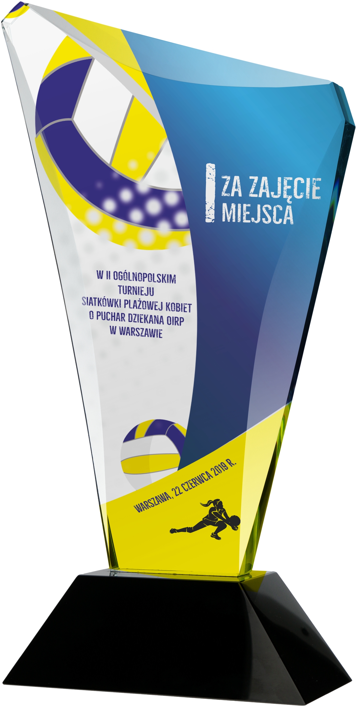 C068 - Sklenená trofej + obal H-30 cm