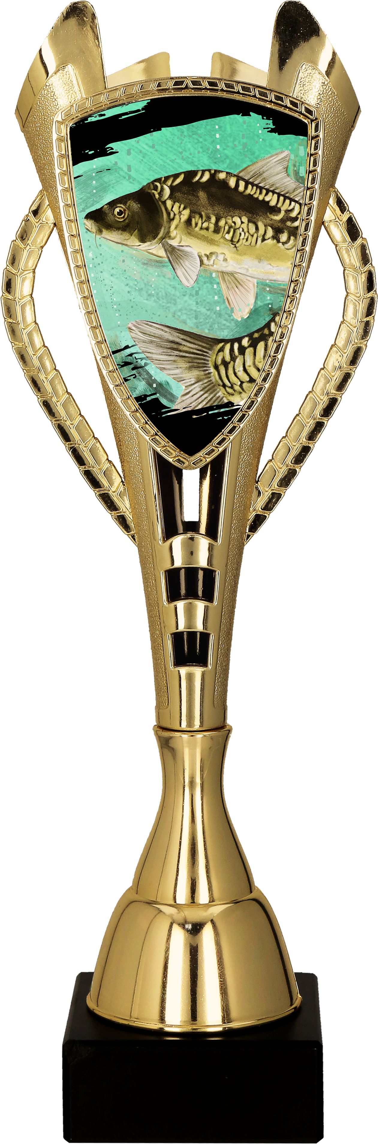 7243/FIS-A - Pohár rybár/ryba kapor zlatý H-44 cm