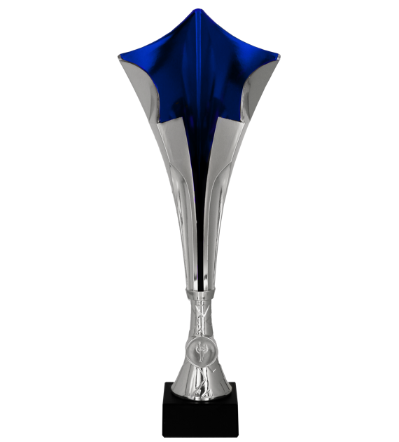 8372A - Pohár hviezda strieborno-modrý H-42 cm