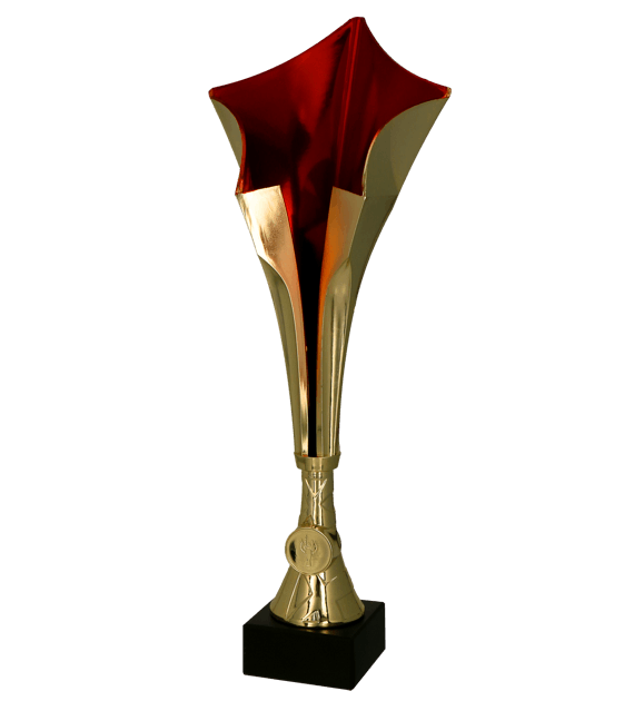 8373A - Pohár hviezda zlato-červený H-42 cm