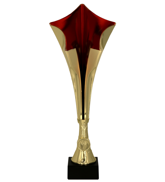 8373A - Pohár hviezda zlato-červený H-42 cm