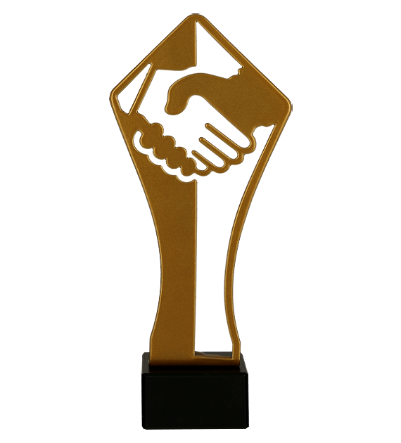 ML-HUG - Figúrka kovová ruky priateľstvo zlatá H-21 cm