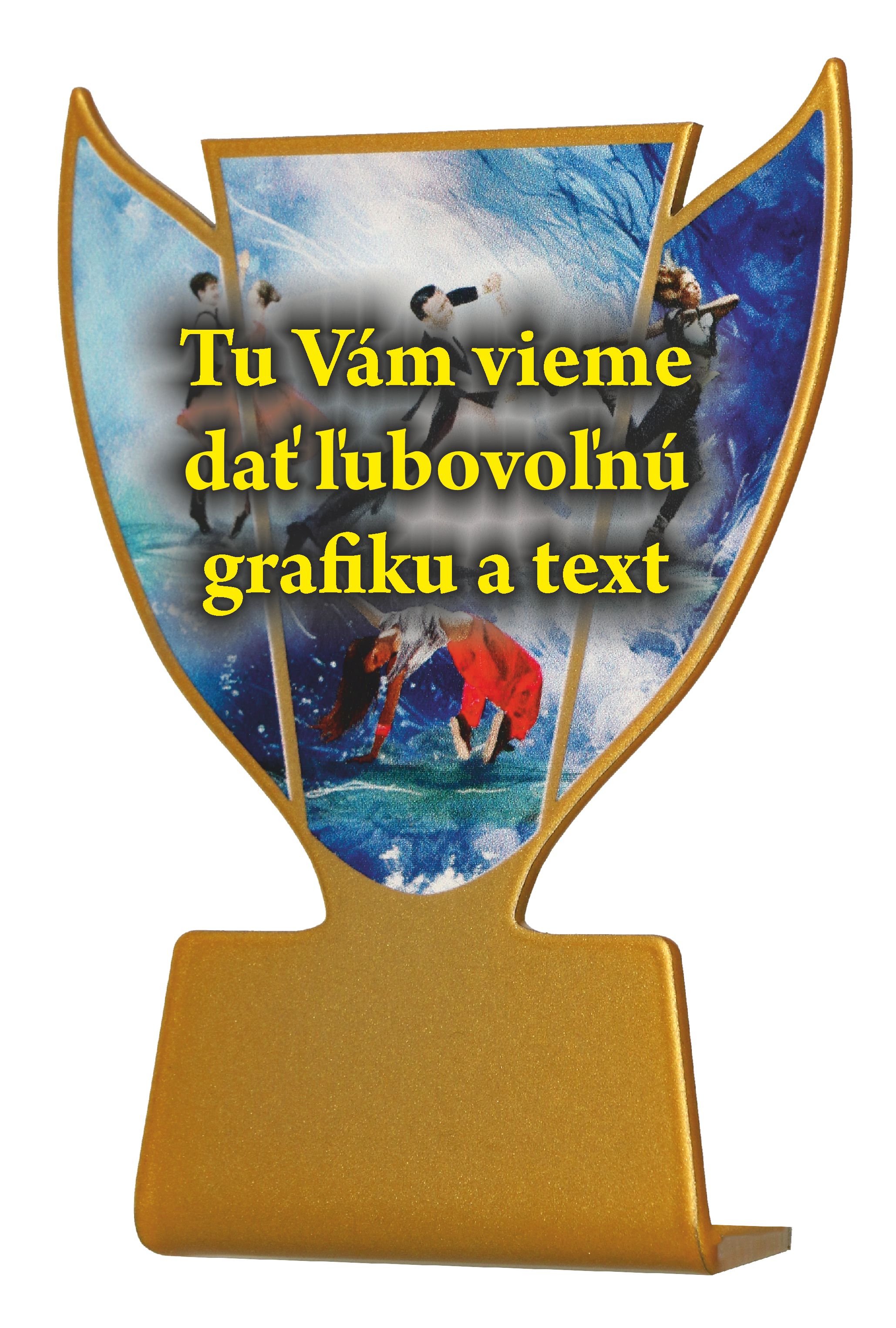 SL-CUS - Figúrka kovová vlastný návrh zlatá s potlačou H-10 cm