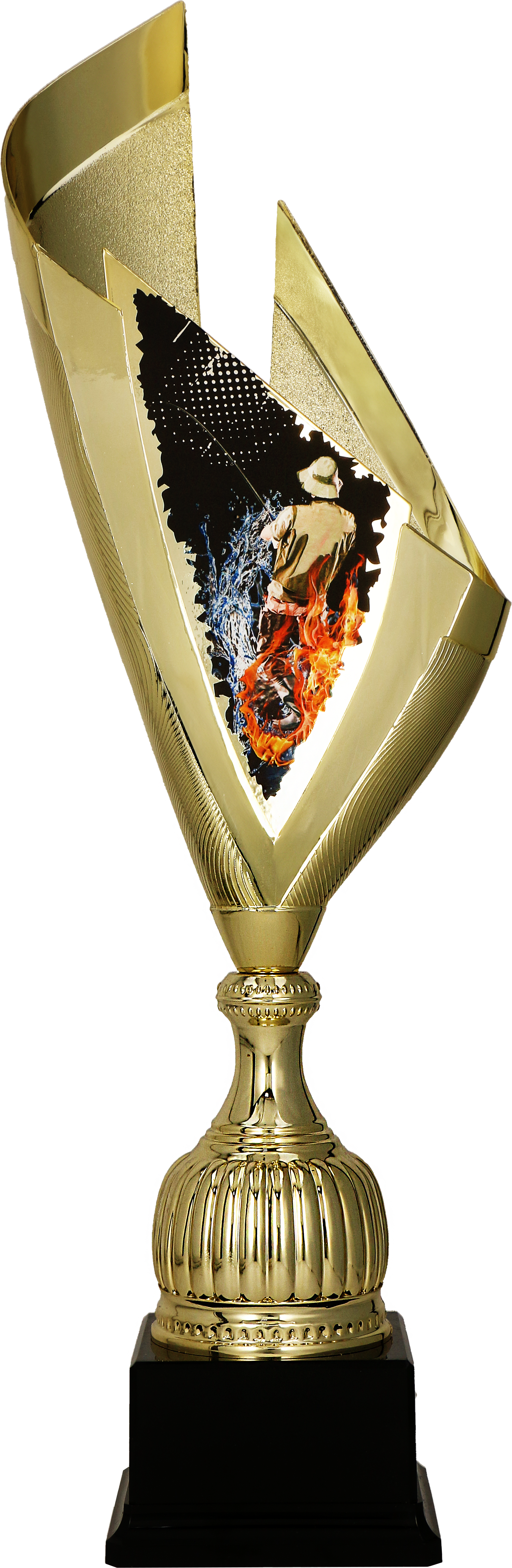 4232/FIS3-A - Pohár rybár/ryba zlatý H-60 cm