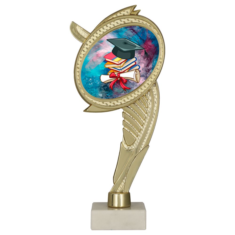 WING-WM/EDU - Figúrka plastová WING s podstavcom štúdium zlatá s farebnou potlačou H-22 cm
