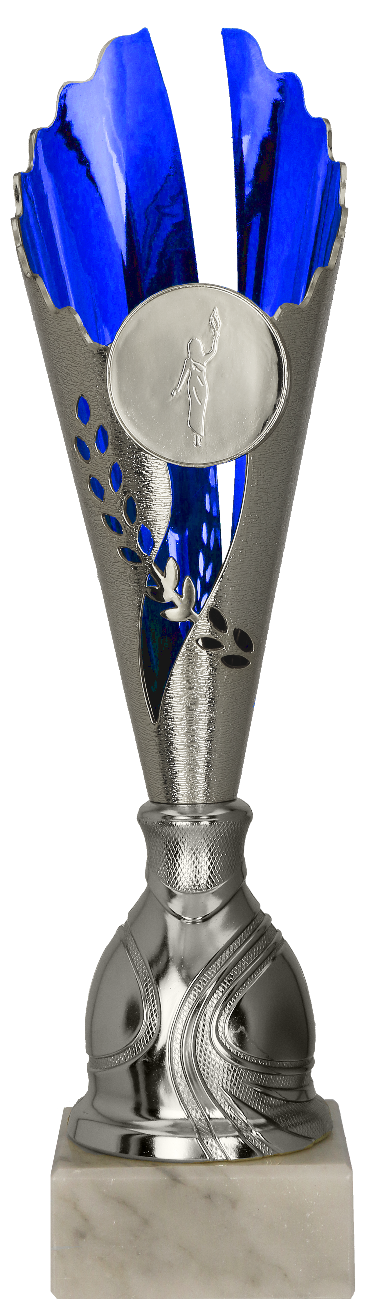 7245E - Pohár strieborno-modrý H-34 cm