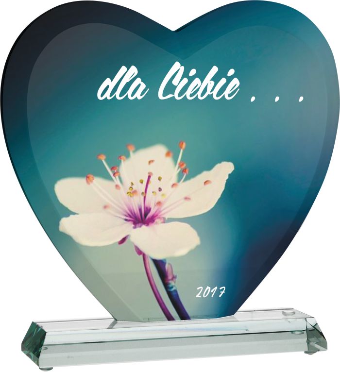 G031 - Sklenená trofej srdce + obal H-20cm
