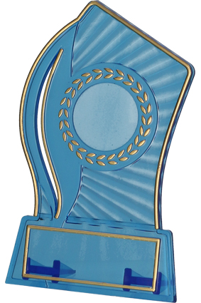 PS110/BL/G - Trofej plast. modrá so zlatým H-11 cm
